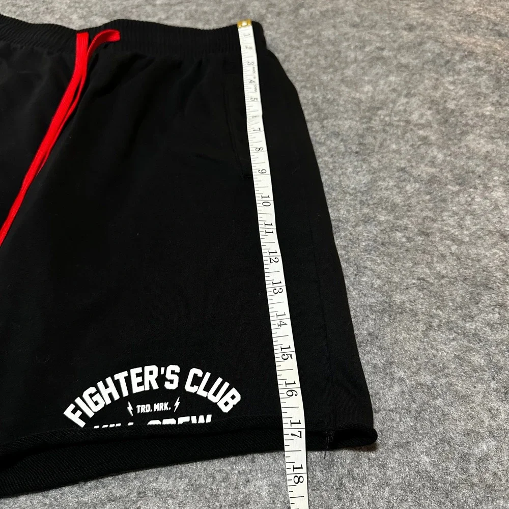 Kill Crew Mens Small Fighters Club Shorts Black MMA Streetwear Gym